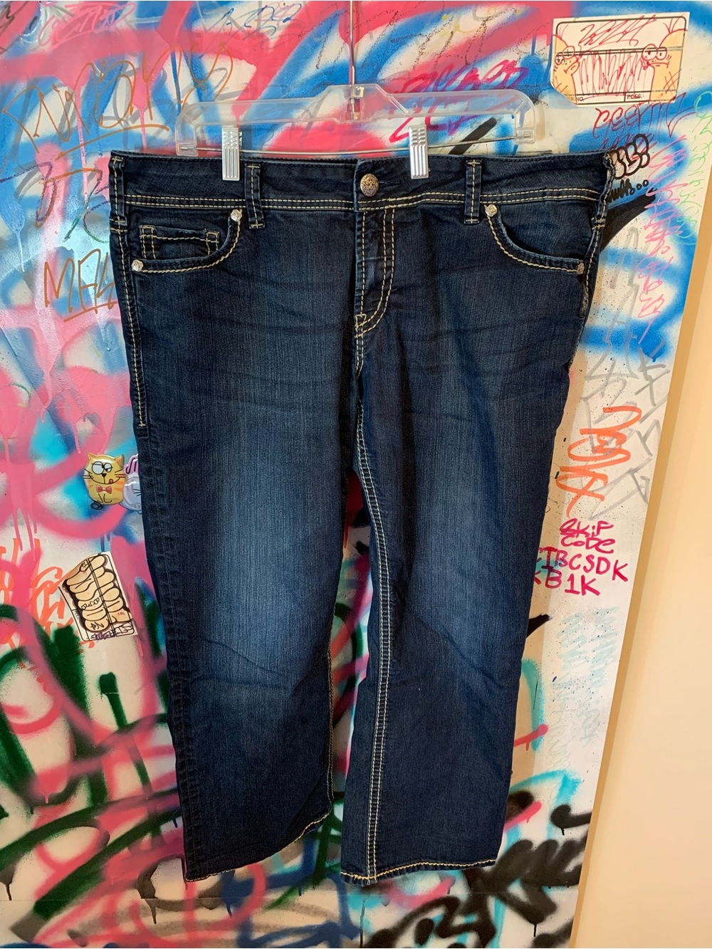 Silver Jeans Co. Suki Capri Jeans in Dark Indigo Size 38